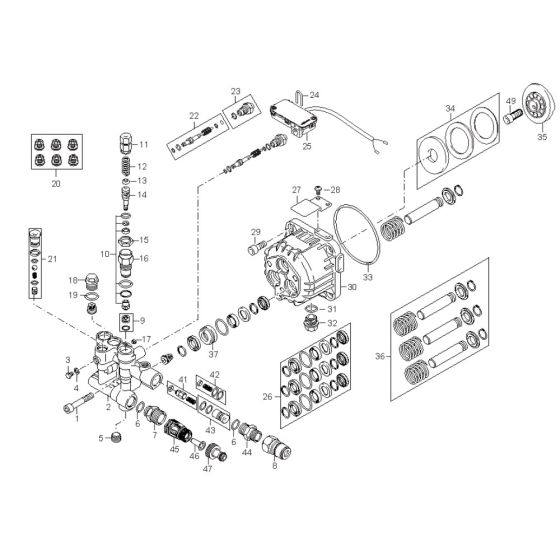 Pump Assembly for Nilfisk MC 3C-140/570 230/1/50/13 Pressure Washer