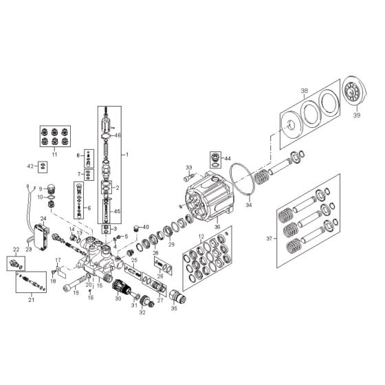 Pump Assembly for Nilfisk MC 4M-100/770 230/1/50/13 Pressure Washer