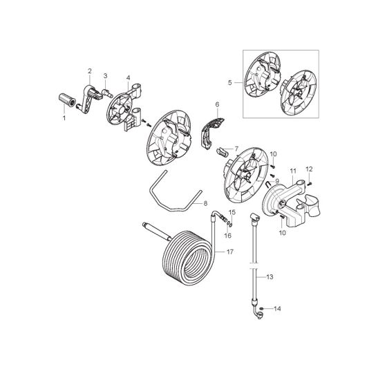 Hose Reel Assembly for Nilfisk MC 4M-140/620 XT 230/1/50/13 Pressure Washer