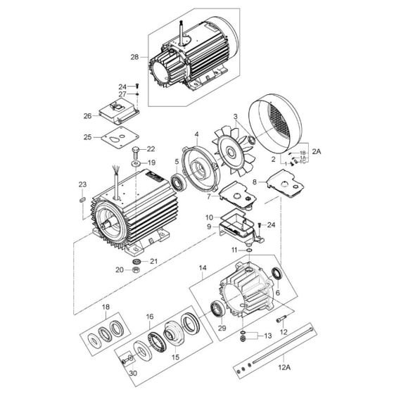 Motor Pump for Nilfisk MC 5M-200/1050 FA Pressure Washer