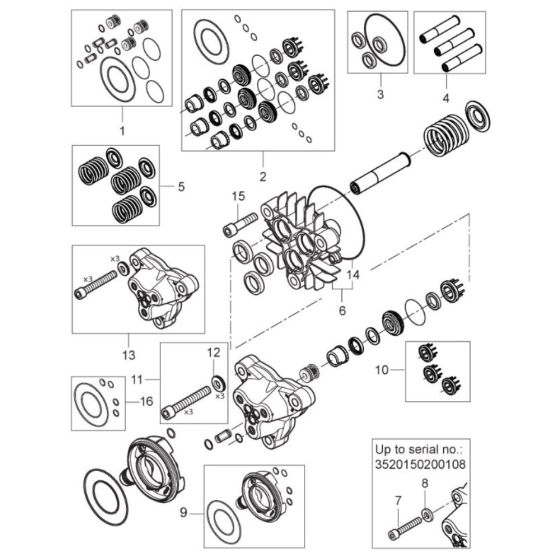 Cylinder Block for Nilfisk MC 5M-200/1050 FA Pressure Washer