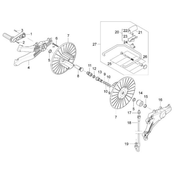 Hose Reel for Nilfisk MC 5M-220/1130 FA Pressure Washer