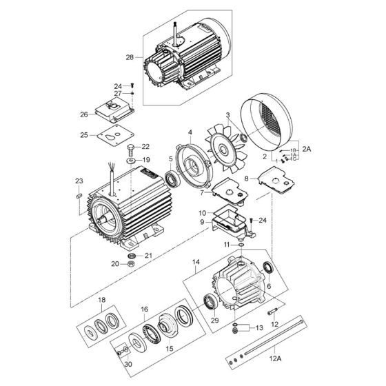 Motor Pump for Nilfisk MC 5M-220/1130 FA Pressure Washer