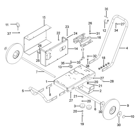 Chassis Assembly for Nilfisk MC 5M-225/910 PE PLUS Pressure Washer