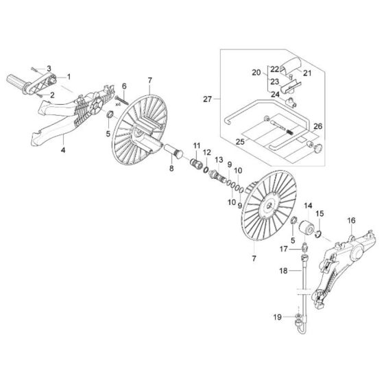 Hose Reel for Nilfisk MC 6P-170/1600 FAXT Pressure Washer