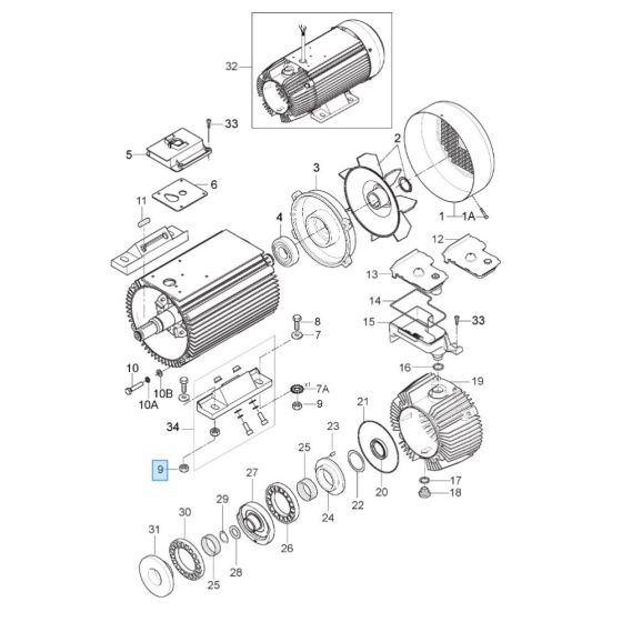 Motor for Nilfisk MC 6P-180/1300 FAXT Pressure Washer