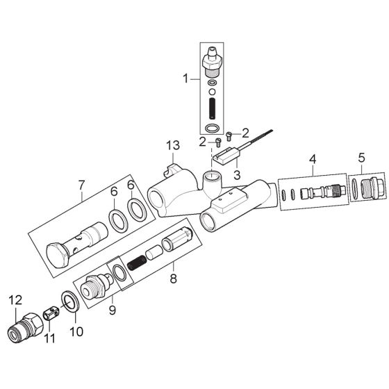 Outlet Fitting Assembly for Nilfisk MC 7P-195/1280 FA 400/3/50 Pressure Washer