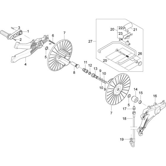 Hose Reel Assembly for Nilfisk MC 7P-195/1280 FAXT 400/3/50 Pressure Washer