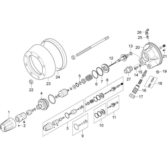 Water Flow Regulation Assembly for Nilfisk MC 7P-195/1280 FFA 400/3/50 Pressure Washer