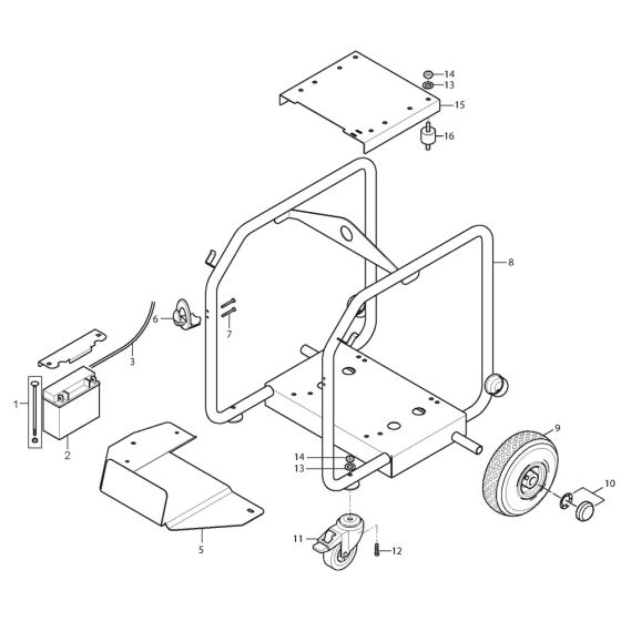 Chassis Assembly for Nilfisk MC 7P-220/1120 PE PLUS Pressure Washer