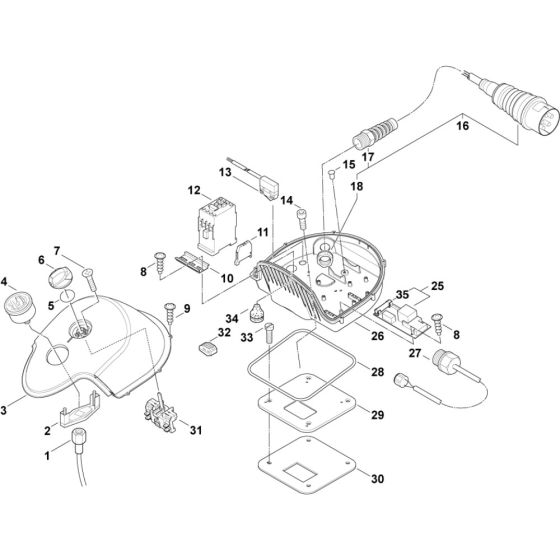 Electric Box Assembly -1 for Nilfisk MC 8P-180/2100 400/3/50 Pressure Washer