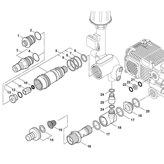 Control Safety Block Assembly -1 for Nilfisk MC 8P-160/2500 ST 400/3/50 Pressure Washer