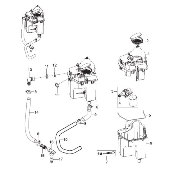 Water Break Tank Assembly for Nilfisk MC 9P-350/1260 400/3/50 Pressure Washer