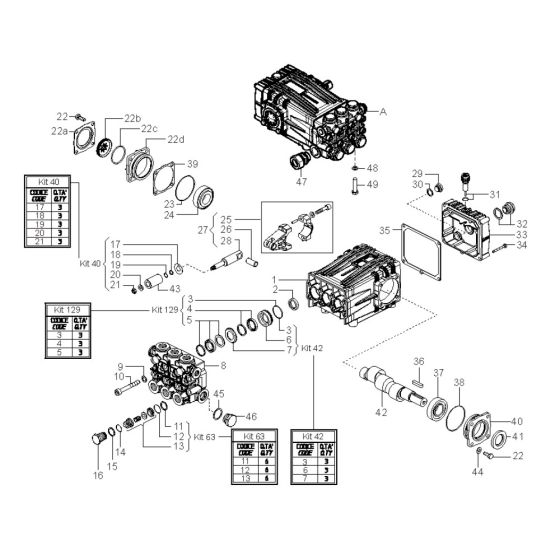 Pump Assembly for Nilfisk MC 9P-350/1260 400/3/50 Pressure Washer