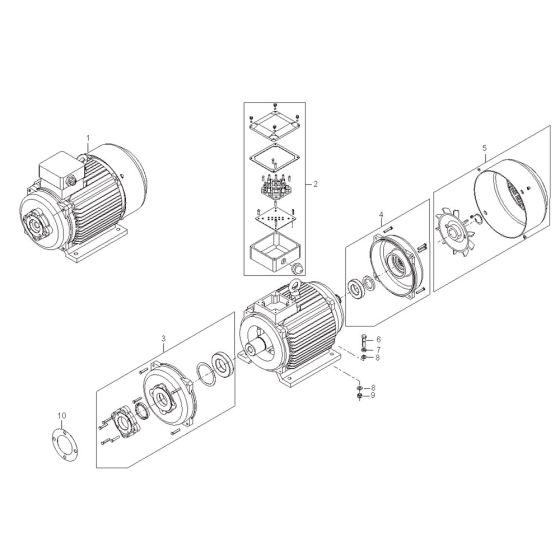 Motor Assembly for Nilfisk MC 9P-350/1260 400/3/50 Pressure Washer