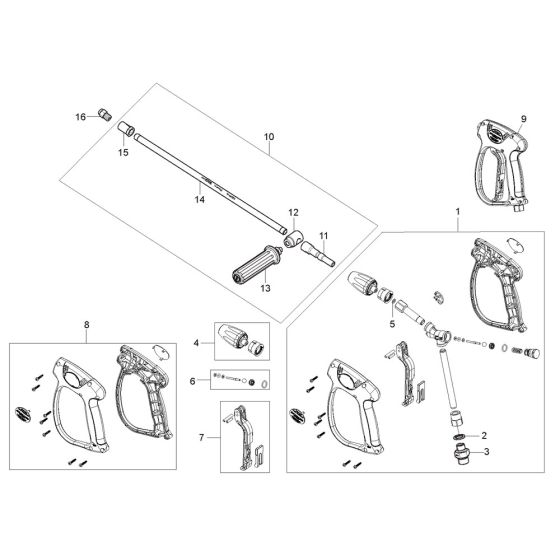 Lance, Nozzle Assembly for Nilfisk MC 9P-350/1260 400/3/50 Pressure Washer