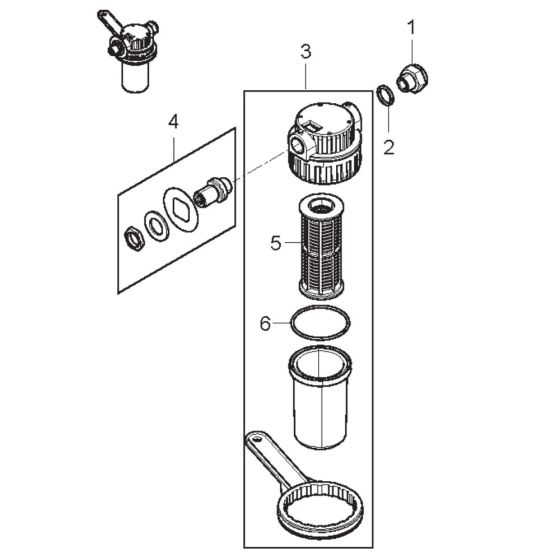 Water Inlet Assembly for Nilfisk MC 9P-500/960 440/3/60 Pressure Washer