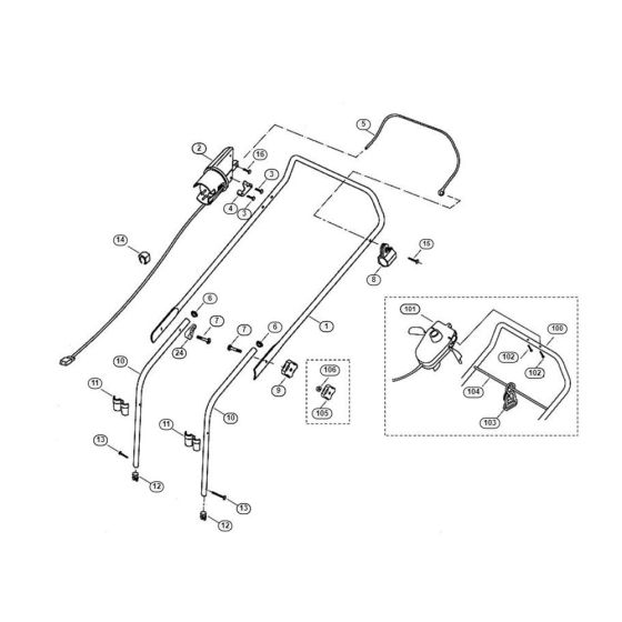 Handle for Viking ME 400 M Petrol Lawn Mowers