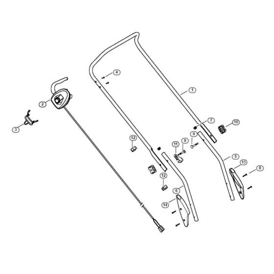 Handle for Viking ME 410 Petrol Lawn Mowers