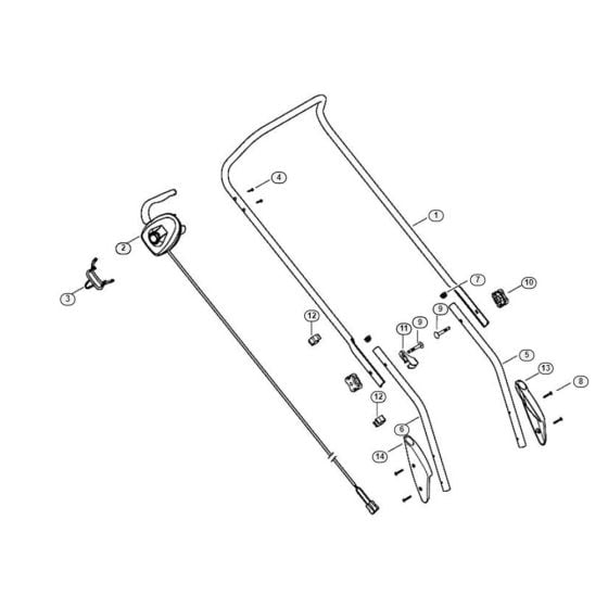 Handle for Viking ME 443.0 Petrol Lawn Mowers