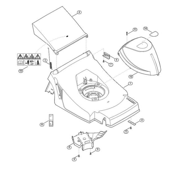 Housing for Viking ME 443.0 C Petrol Lawn Mowers