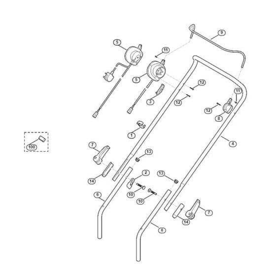 Handle for Viking ME 443.1 Petrol Lawn Mowers