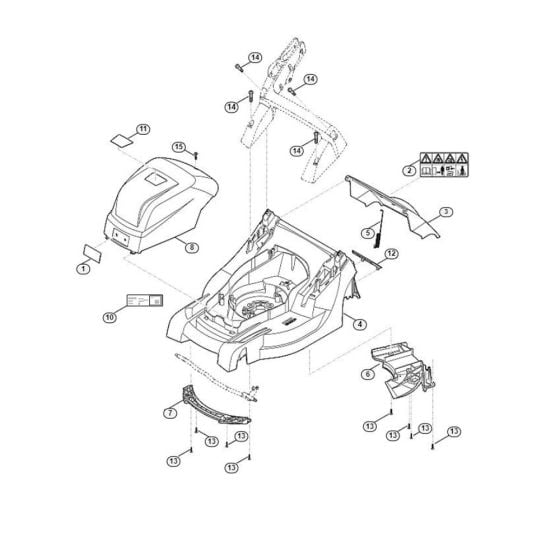 Housing for Viking ME 443.1 C Petrol Lawn Mowers