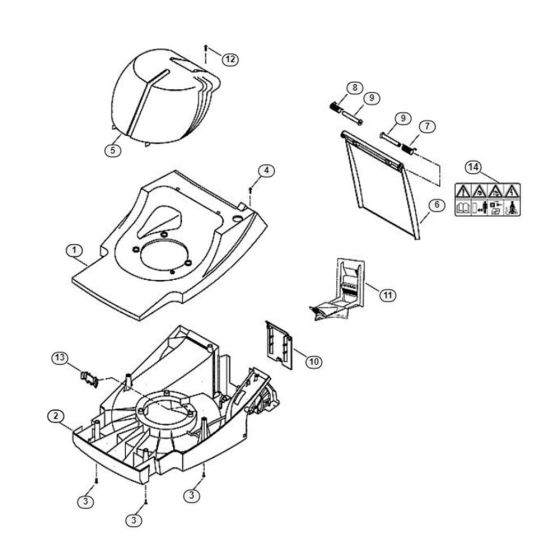 Housing for Viking ME 455 Petrol Lawn Mowers