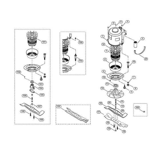 Engine, Blade for Viking ME 455 Petrol Lawn Mowers