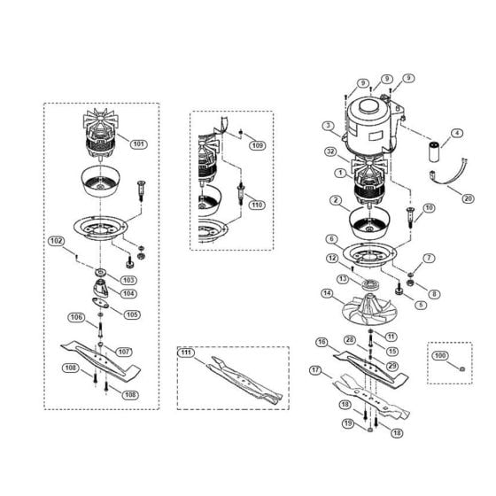 Engine, Blade for Viking ME 455 M Petrol Lawn Mowers