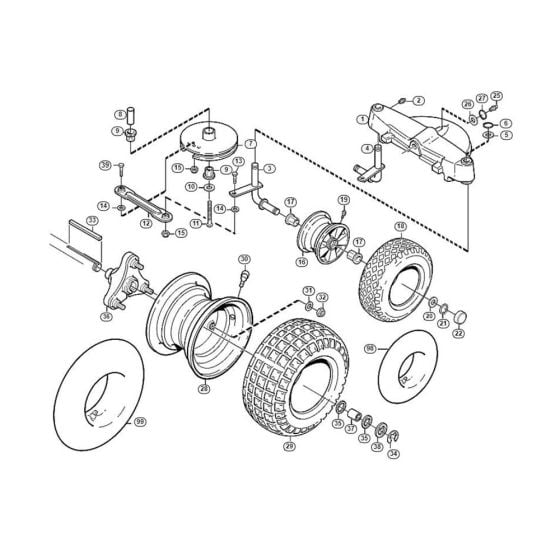 Wheels  for Stihl/ Viking MF 440 Ride on Mowers