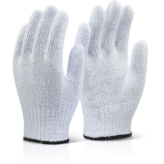 Mixed Fibre Gloves One Size Light Weight 70/30 Cotton Polyester Blend White