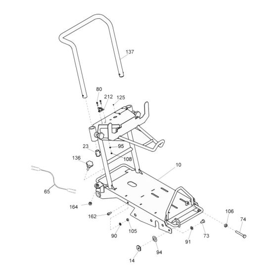 Guide Handle Assembly for Wacker MFS12 Floor Saw