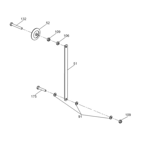 Wheel Guide Assembly for Wacker MFS12 Floor Saw