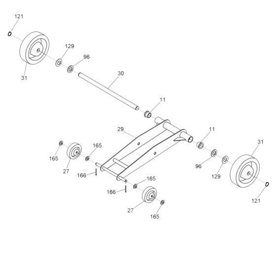 Wheel Assembly for Wacker MFS12 Floor Saw