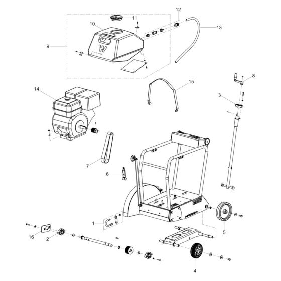 Complete Assembly for Wacker MFS1350 Floor Saw