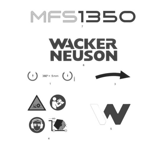 Decals for Wacker MFS1350 Floor Saw