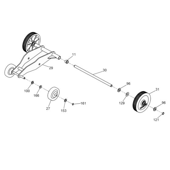 Wheel Assembly for Wacker MFS14 Floor Saw