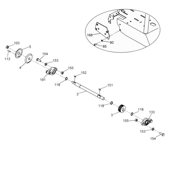 Shaft Assembly for Wacker MFS14 Floor Saw