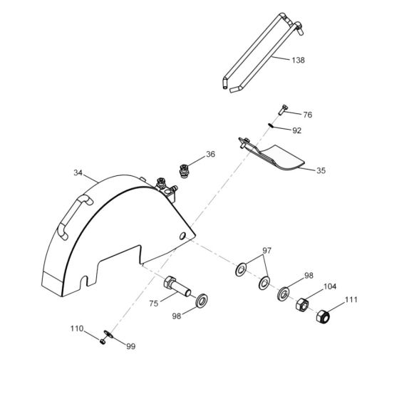 Saw Guard Assembly for Wacker MFSX14 Floor Saw