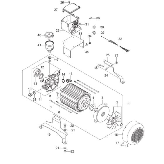 Motor Assembly for Nilfisk MH 3C-90/670 PAX 230/1/50 Pressure Washer