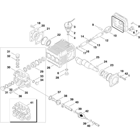 Pump Assembly for Nilfisk MH 4M-90/770 230/1/50 Pressure Washer