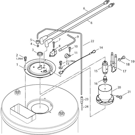 Burner Unit Assembly for Nilfisk MH 4M-90/770 X 230/1/50 Pressure Washer