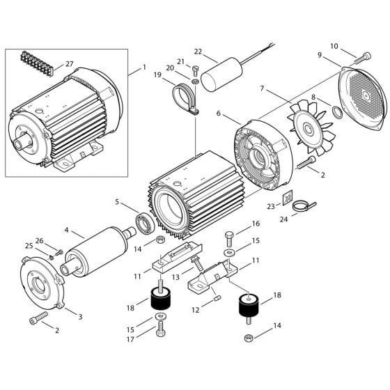 Motor Assembly for Nilfisk MH 4M-90/770 X 230/1/50 Pressure Washer