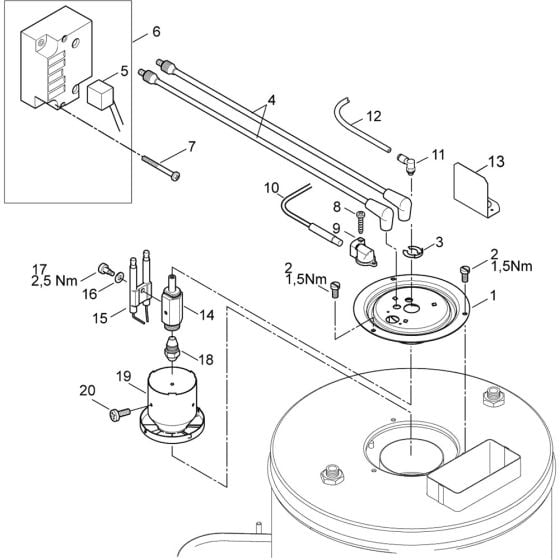 Burner Unit Assembly for Nilfisk MH 4M-180/860 X 400/3/50 Pressure Washer