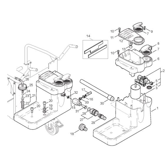 Water Break Tank Assembly for Nilfisk MH 4M-180/860 X 400/3/50 Pressure Washer