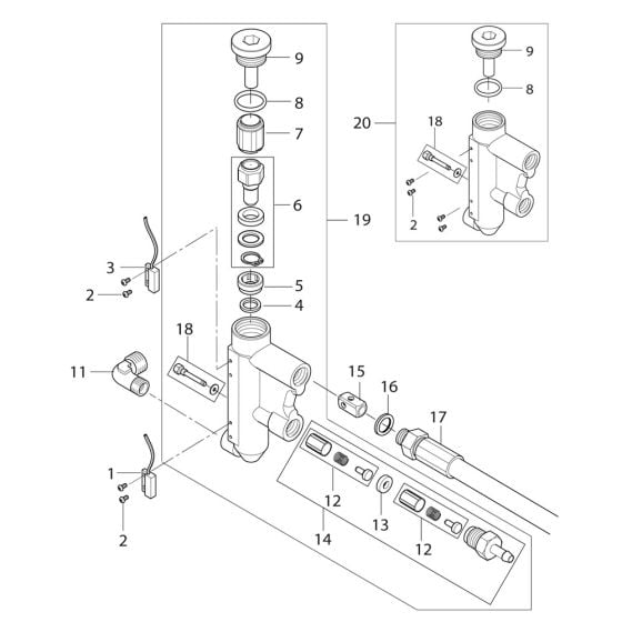 Flow Control Assembly for Nilfisk MH 4M-180/860 X 400/3/50 Pressure Washer