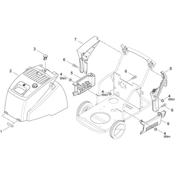 Cabinet Assembly for Nilfisk MH 4M-190/960 X 400/3/50 Pressure Washer