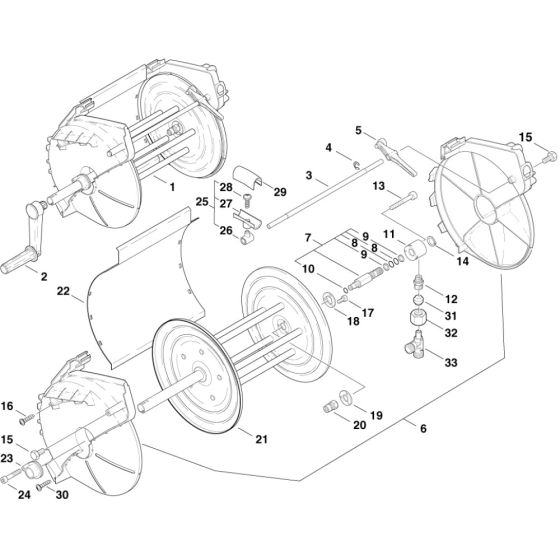 Hose Reel - X-Models for Nilfisk MH 5M-150/750 E12 400/3/50 Pressure Washer