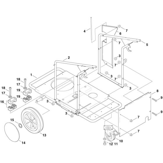 Frame for Nilfisk MH 5M-150/750 E12 400/3/50 Pressure Washer